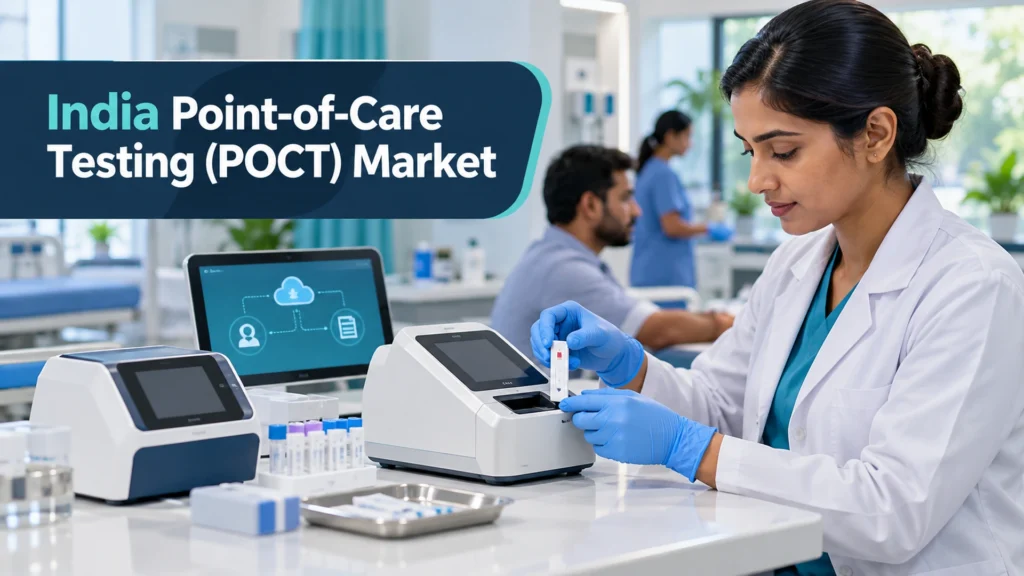 India Point-of-Care Testing (POCT) Market featured image showing near-patient diagnostic equipment in a modern clinic.